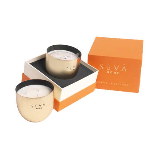 Seva Home Heirloom Classic Bloom Gold Candle