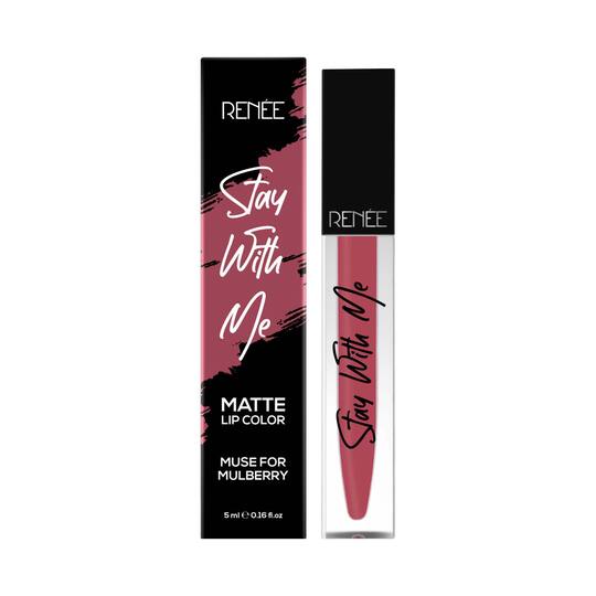 Renee Cosmetics Stay With Me Matte Lip Color - Muse For Mulberry (5 ml)