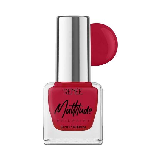 Renee Cosmetics Mattitude Nail Paint - Salsa Red (10 ml)