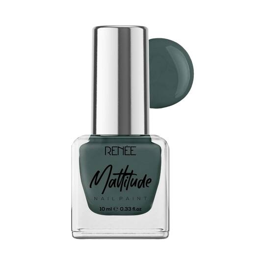 Renee Cosmetics Mattitude Nail Paint - Algae Green (10 ml)