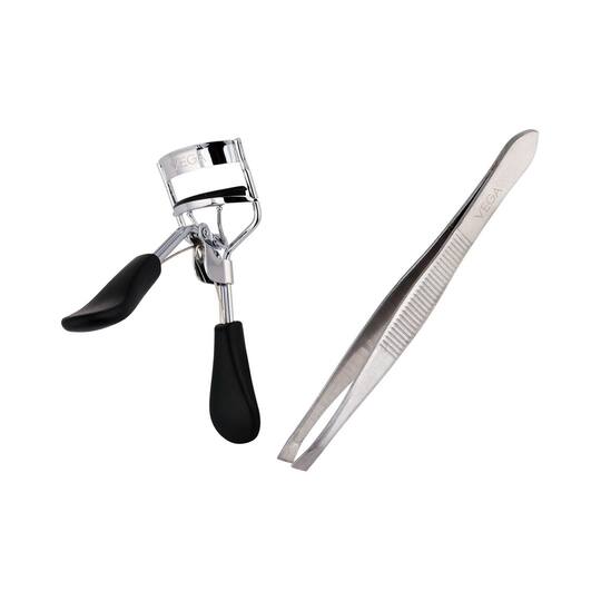 Vega Eyelash Curler & Tweezer Slant Tip 2 Pieces (VCP-02) (62 g)
