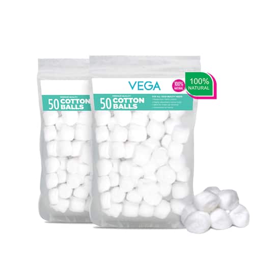 Vega Cotton Ball White Pack of 2 (VC2CB-01) (40 g)