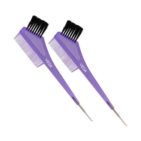 Vega Tail Hair Comb with Dye Hair Brush for Women Pack of 2 (VC21293 (N) ) (17 g)