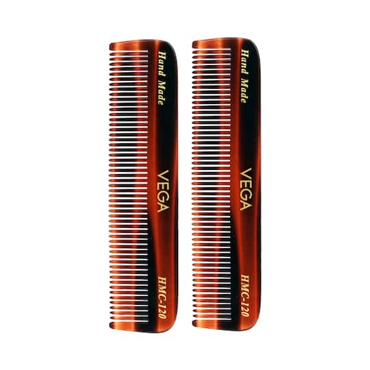 Vega Pocket Hair Comb for Men and Women Brown Pack of 2 (VC2HMC-120) (46 g)
