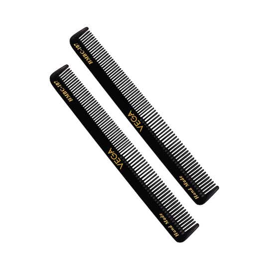 Vega Slim General Grooming Hair Comb for Men and Women Black Pack of 2 (VC2HMBC-107) (19 g)