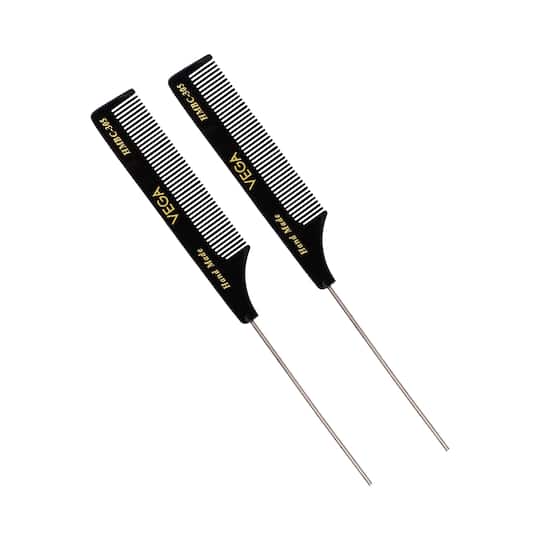 Vega Tail Hair Comb with Steel Pin for Women Pack of 2 (VC2HMBC-305) (26 g)