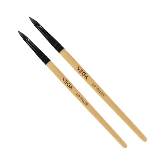 Vega Lip Filler Makeup Brush with Wooden Handle Pack of 2 (EV-13) (4.4 g)