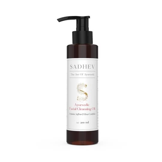 Sadhev Ayurvedic Facial Cleansing Oil With Triphala, Safron, and Rosa Centifolia (200 ml)