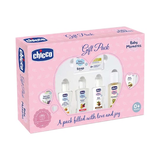 Chicco Baby Moments Baby Caring Set - Pink (7 Pcs)