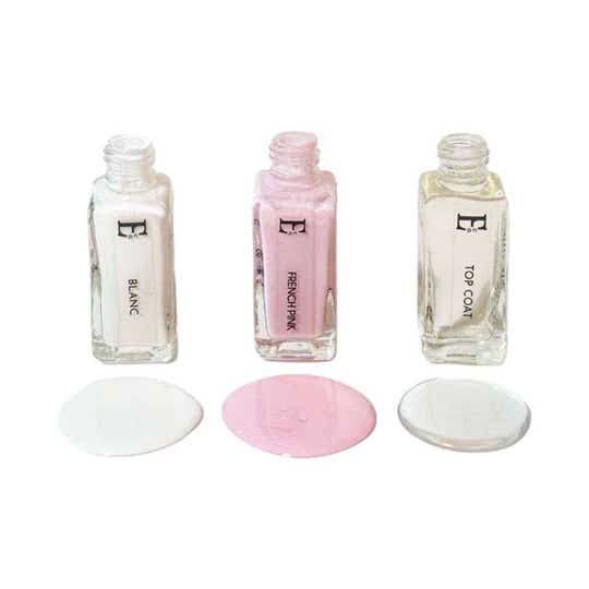 Ellement Co. by A Classic Affair Gloss Top Coat Blanc & French Pink Vegan Nail Lacquer Set (3 pcs)