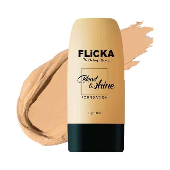 Flicka Blend & Shine Liquid Foundation - 02 Beige - Fair To Medium (30 ml)