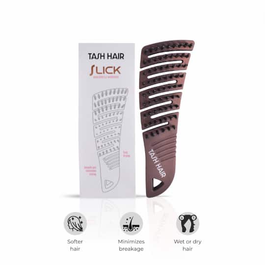 Tash Hair Slick - Portable Detangling Boar Bristle Hair Brush (1 Pcs)