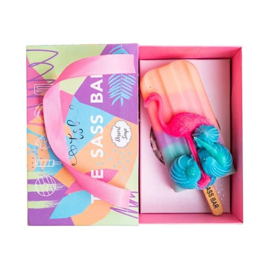 The Sass Bar Seascape Flamingo Popsicle Soap (115 g)