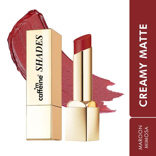 mCaffeine Shades Creamy Matte Kiss Bullet Lipstick - Maroon Mimosa (3.5 g)