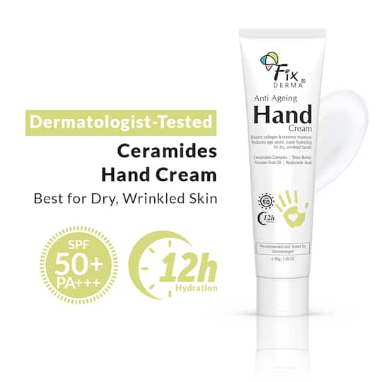 Fixderma Anti Ageing Hand Cream for Women & Men, Hand Moisturizer for Dry and Rough Hands (30g)
