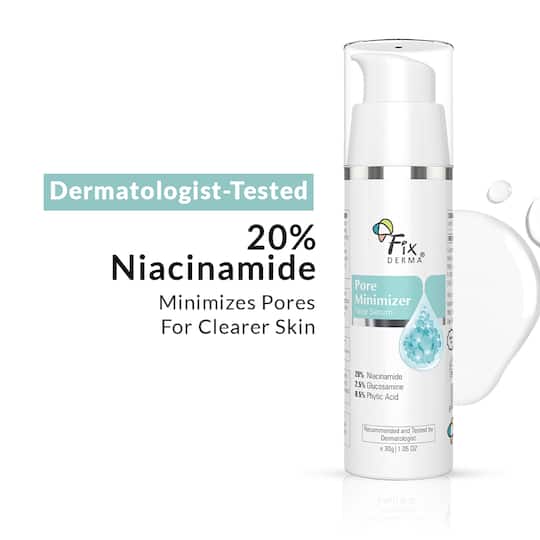 Fixderma 20% Niacinamide Serum for Face with 2.5% Glucosamine,Hyaluronic Acid Serum Men-Women (30g)
