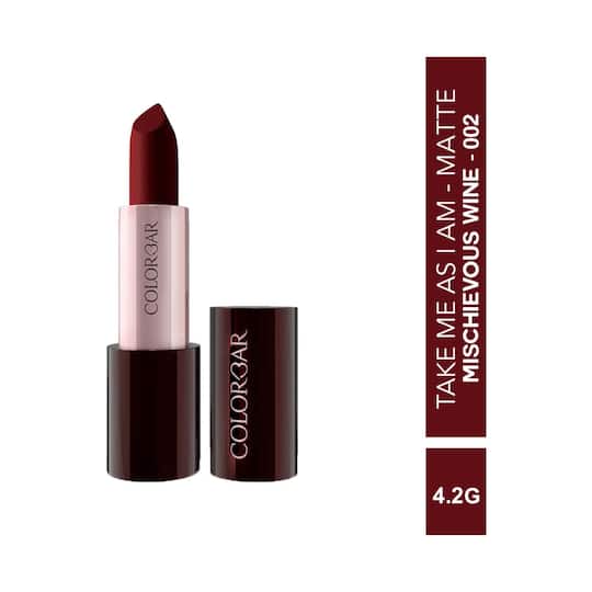 Colorbar Take Me As I Am Vegan Matte Lipstick - Mischievous Wine - [002] (4.2 g)