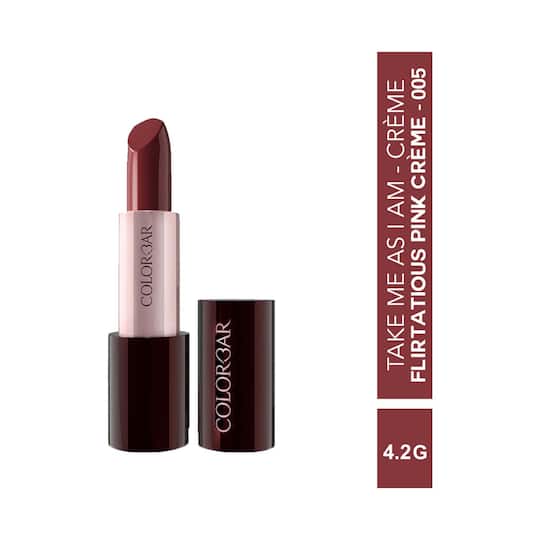 Colorbar Take Me As I Am Vegan Creme Lipstick - Flirtatious Pink Creme - [005] (4.2 g)