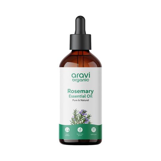 Aravi Organic 100% Pure Natural Rosemary Essential Oil For Hair Growth & Nourish Skin (100 ml)