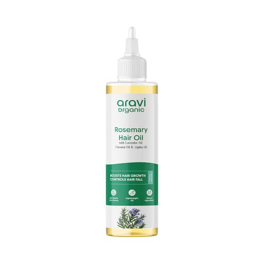 Aravi Organic 100% Pure Rosemary Lavender Hair Growth Carrier Hair Oil (200 ml)