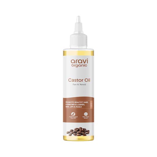 Aravi Organic 100% Pure & Natural Cold Pressed Castor Carrier Hair Oil (200 ml)