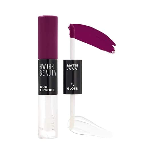 Swiss Beauty Duo Lipstick - Moody Plum (10 ml)