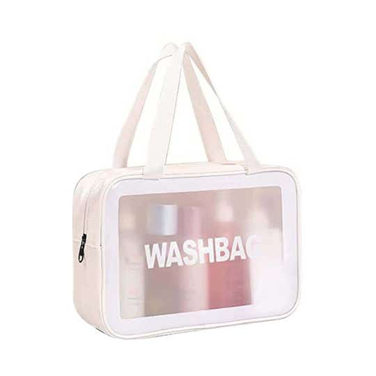 Allure Washable Cosmetic Large Bag - White