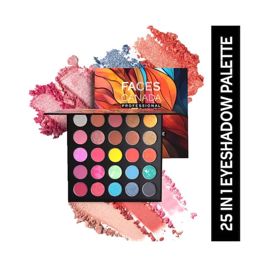 Faces Canada Professional 25 In 1 Shimmer & Matte Finish Eyeshadow Palette - Flamboyant (25 g)