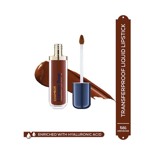 Chambor Extreme Wear Hydrating Matte, Intensely Pigmented, Lasts 12 Hours, Transferproof Liquid Lipstick + HA - Hermione 581 (6 ml)
