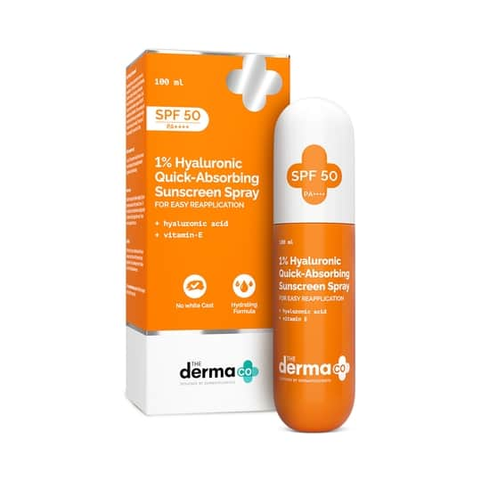 The Derma Co  1% Hyaluronic Quick-Absorbing Sunscreen Spray (100 ml)