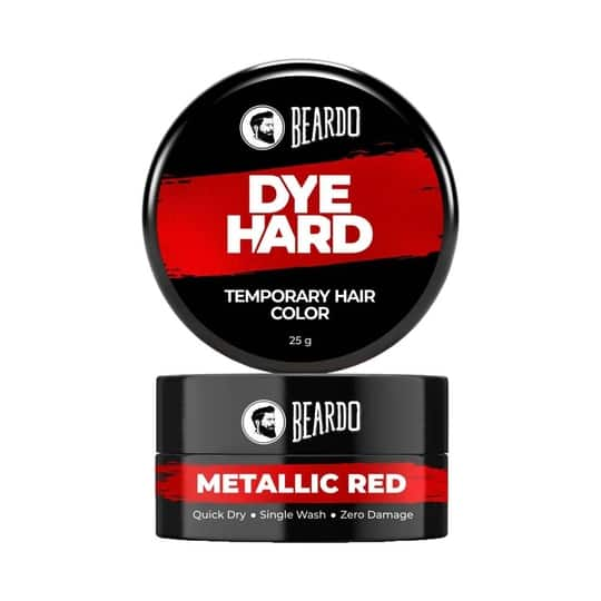 Beardo Dye Hard Temporary Hair Color - Metallic Red (25 g)