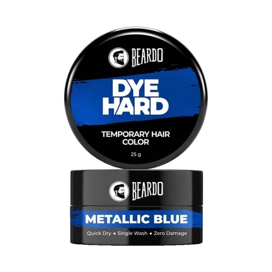 Beardo Dye Hard Temporary Hair Color - Metalic Blue (25 g)