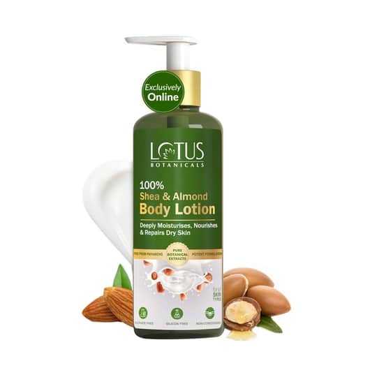 Lotus Botanicals 100% Shea & Almond Body Lotion for All Skin Types (280 ml)