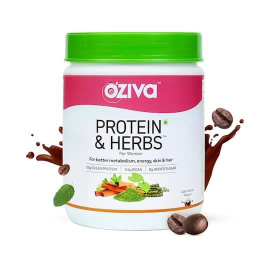 Oziva Protein & Herbs Women with Multivitamins for Better Metabolism Skin & Hair Cafe Mocha (500 g)