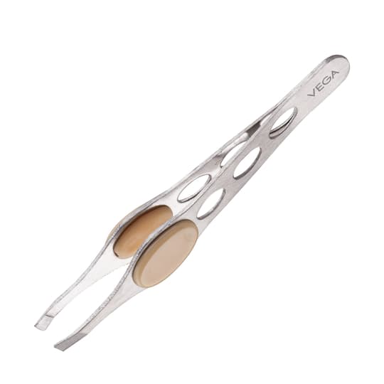 Vega Square Tip Tweezer with Rubber Grip (TW-04)