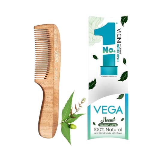 Vega Neem Hair Combs for Women & Men for Reduce Hairfall Detangling Frizz Control & Shine (WNC-03)