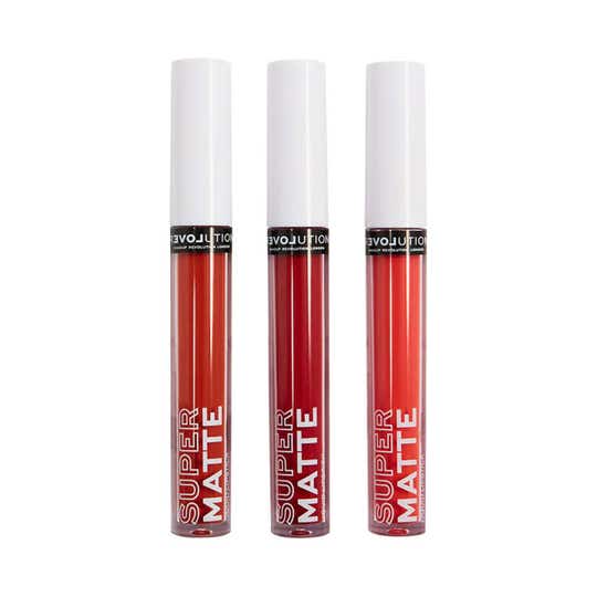 Makeup Revolution Relove Supermatte Liquid Lip Set - Heat (3 pcs)