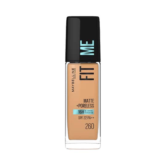 Maybelline New York Fit Me Matte + Poreless Liquid Foundation SPF 22 - Shade 260 Natural Matte Finish (30 ml)
