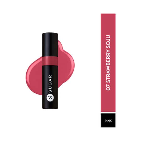 SUGAR Cosmetics Partner In Shine Transferproof Lip Gloss - 07 Strawberry Soju (3 ml)