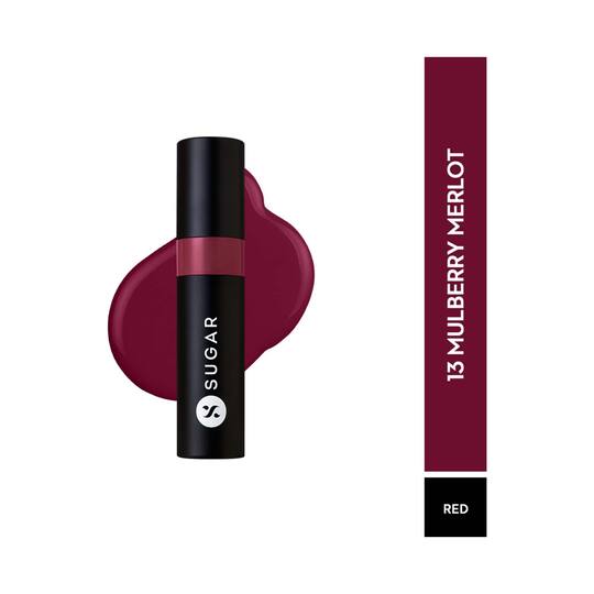 SUGAR Cosmetics Partner In Shine Transferproof Lip Gloss - 13 Mulberry Merlot (3 ml)