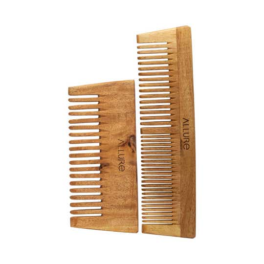 Allure Wooden Neem Comb (CS-02+CR-01) (2 pcs)