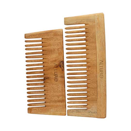 Allure Wooden Neem Comb (CS-01+CS-02) (2 pcs)