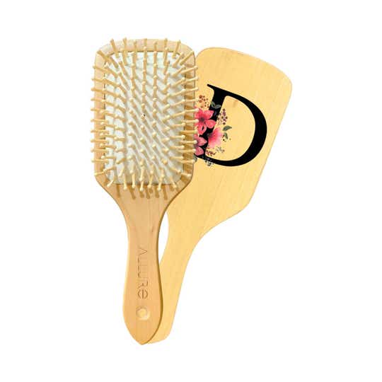 Allure Personalised Paddle Hair Brush Letter D