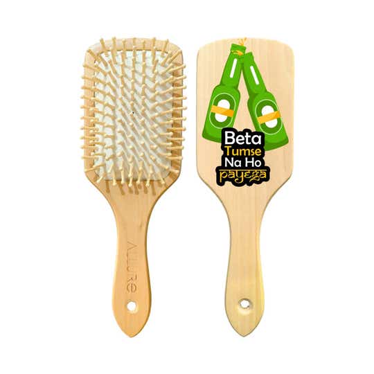 Allure Personalised Paddle Hair Brush Beer Bottles Print