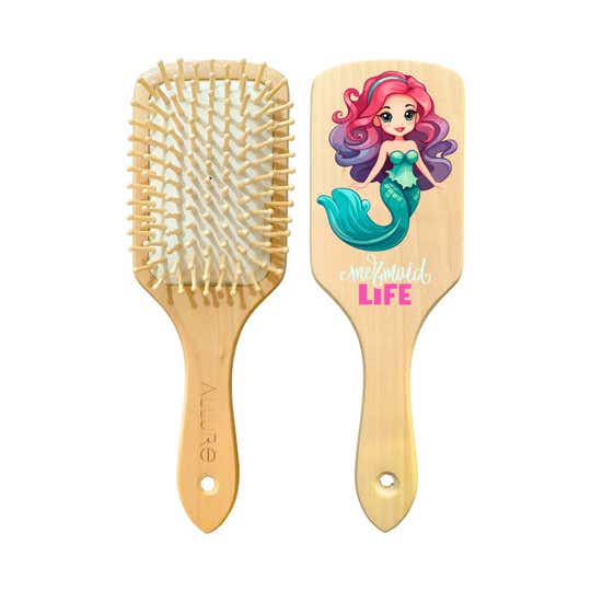 Allure Personalised Paddle Hair Brush Mermaid Print