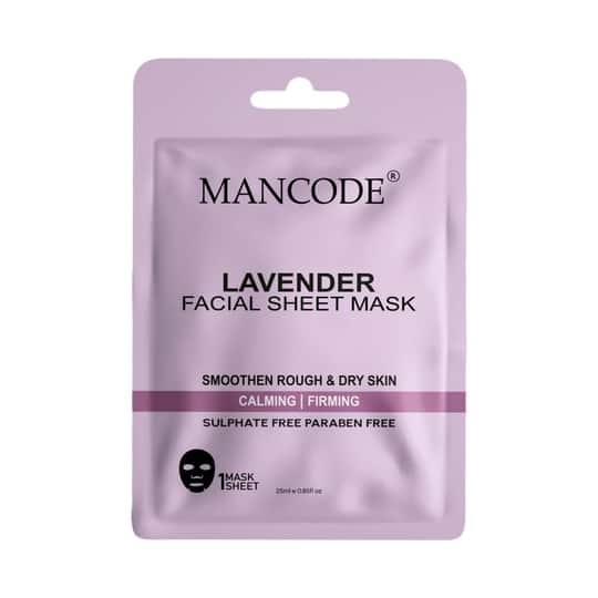 Mancode Lavender Facial Sheet Mask For All Skin Types (25 ml)