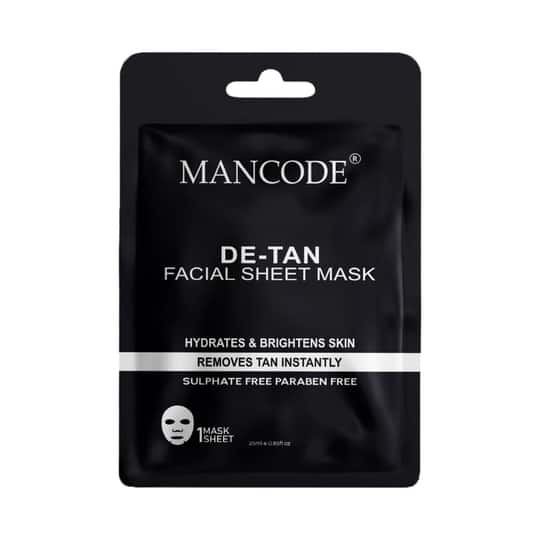 Mancode De-Tan Facial Sheet Mask For All Skin Types (25 ml)