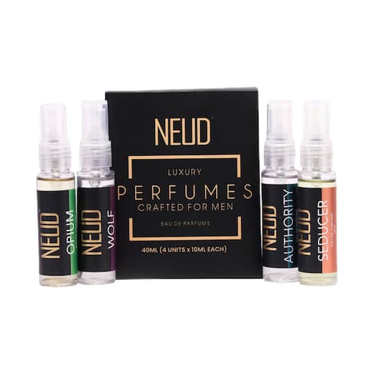 NEUD Luxury Perfume Long Lasting EDP (Citrus, Lavender, Cedarwood, Vanilla) Gift Set for Men (4 pcs)
