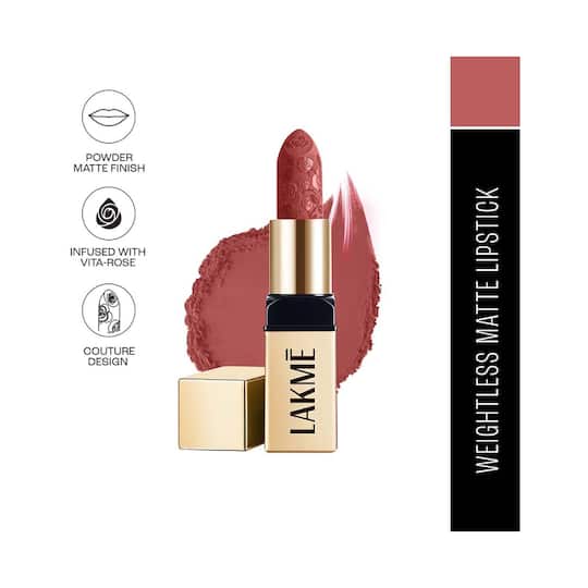 Lakme Rouge Bloom Powder Matte Bullet - Nude Nectar (4 g)