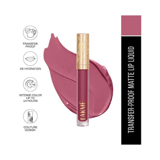 Lakme Rouge Bloom Matte Liquid Lipstick - Blushing Bae 204 (3.5 ml)